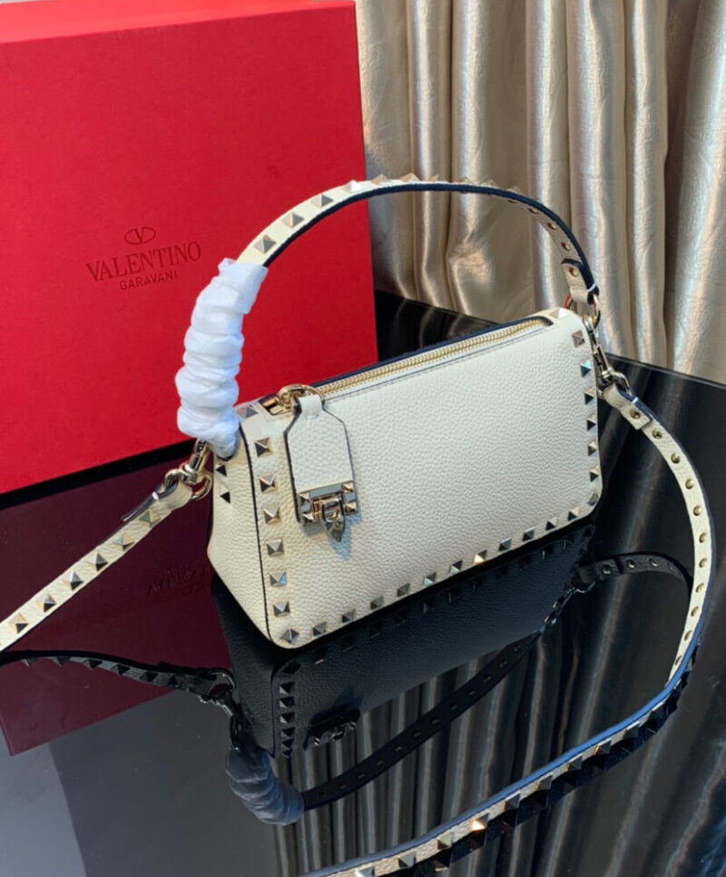 Valentino Small Rockstud Grainy Calfskin Crossbody Bag
